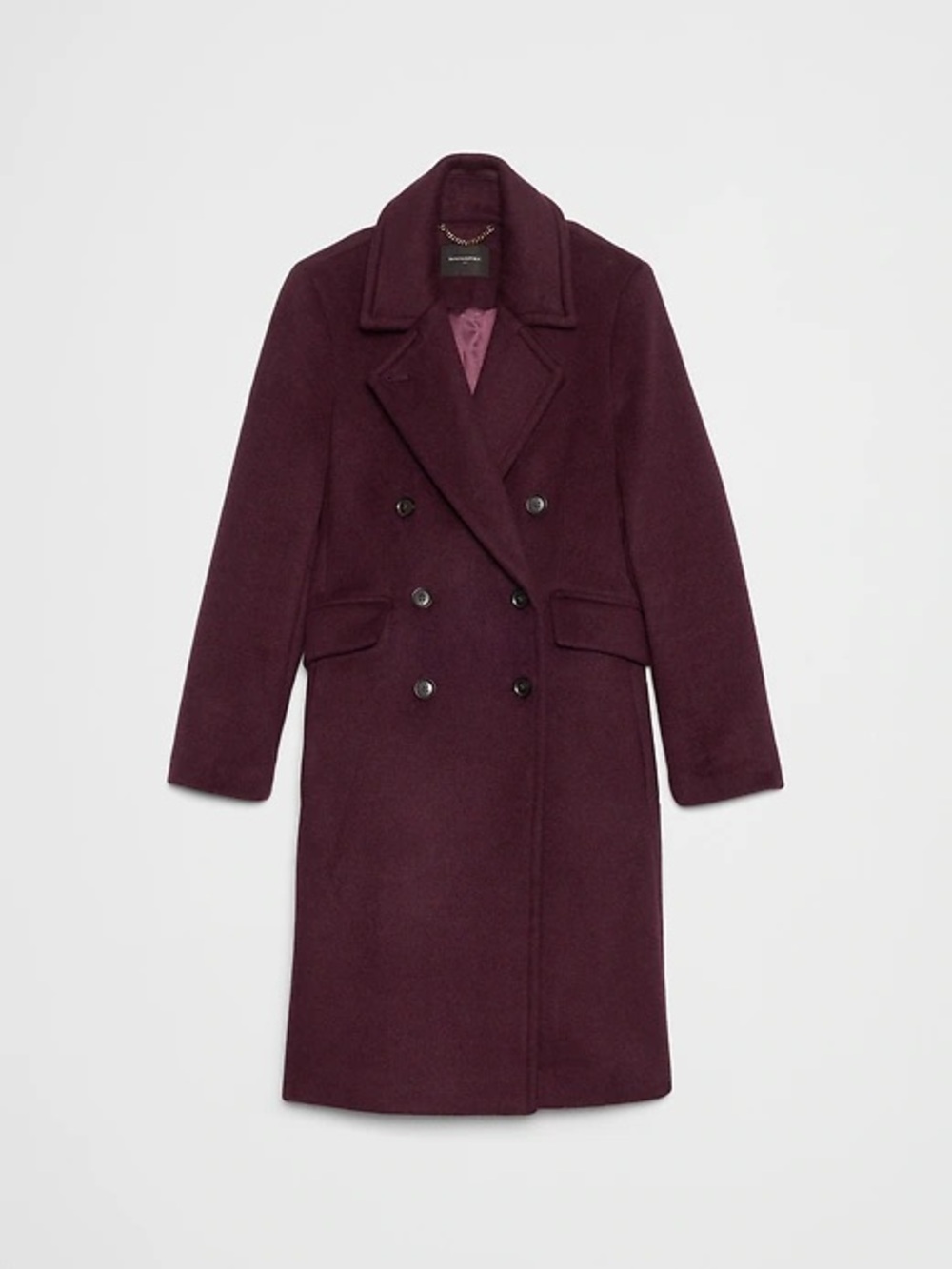 NWT Banana Republic Double-Breasted Coat in Vino Rosso Petite S